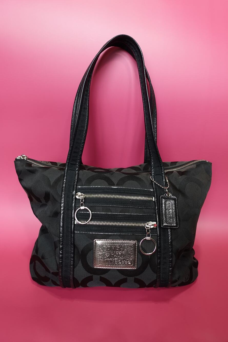 Coach Black Poppy Tote